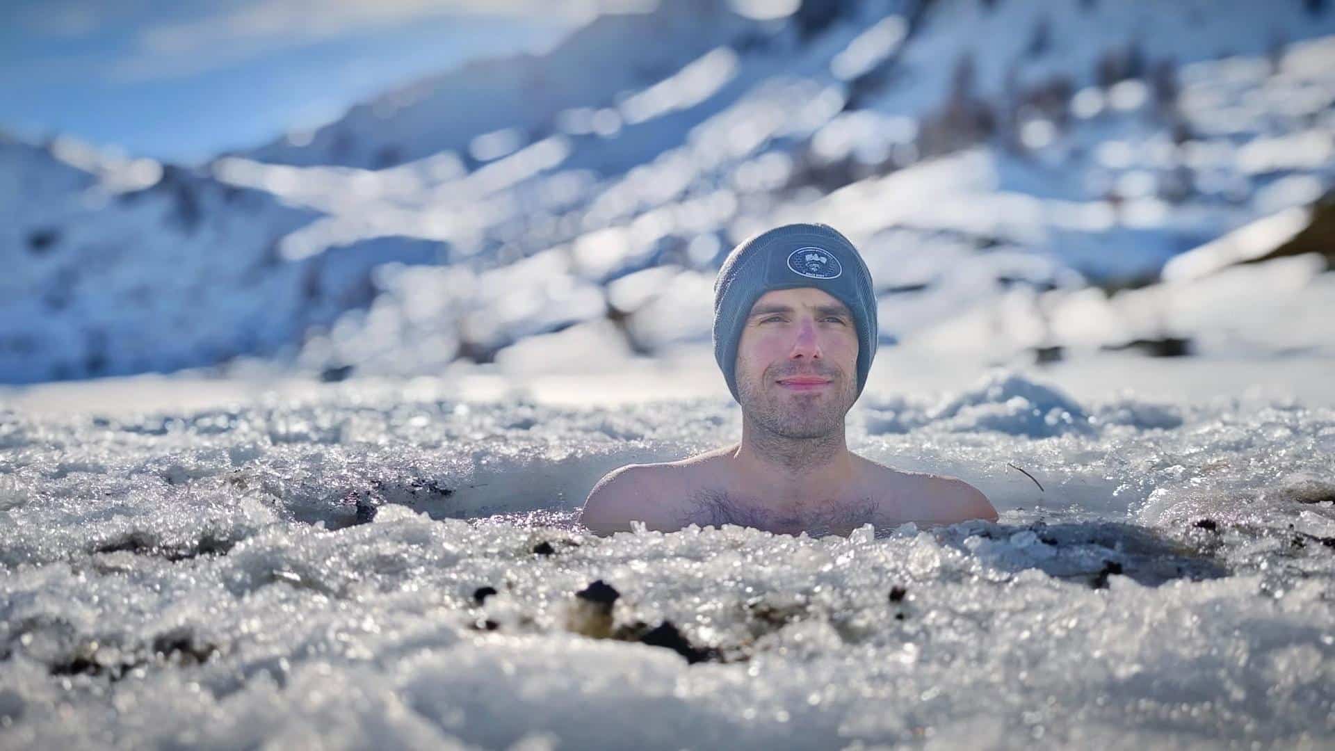 Bain glacé en montagne, méthode Wim Hof